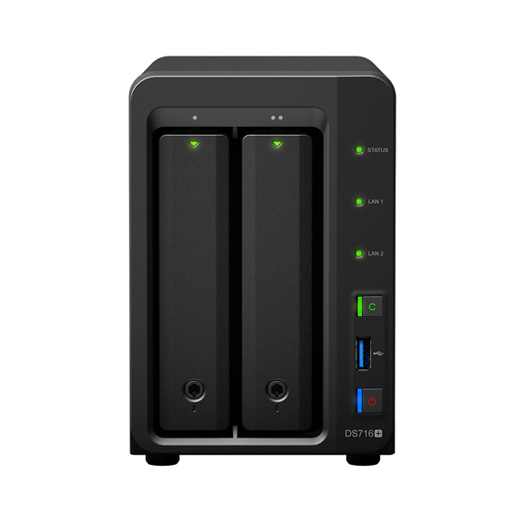A Synology DiskStation DS716+ with Seagate NAS or Enterprise Hard Drives will make a good option for a NAS (Network Attached Storage) device.