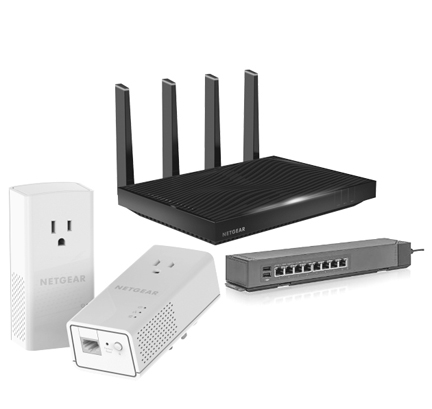 Various products such as powerline adapters (left), tri-band wireless routers (top), and gigabit switches (right) from a reliable manufacturer like NETGEAR, can improve the quality of the network in your environment. It’s important to examine the current equipment being utilized, in order to make the right upgrades to your network infrastructure.
