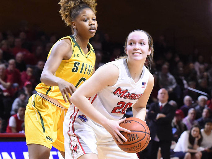 Freshman Hannah Hand led the Red Foxes with 21 points, six rebounds, four assists and was one of four Red Foxes in double figures.