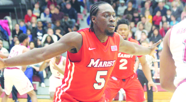 The Marist men’s basketball team suffered an 84-66 loss at Rider on Saturday night in a Metro Atlantic Athletic Conference game. Senior guard Khallid Hart (5) led all scorers with 21 points and had five steals, just one short of his career high.