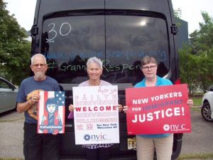 From left are Beacon residents; Barry Nelson, Claire Nelson and Janice Blair. The trio is part of a group called Grannies Respond (Abuelas Responden), who set off in several vans from their home city to the border of Texas recently in order to fight for the reunion of immigrant children with their parents, both of whom have inhumanely been held in detention centers as well as other unidentified locations, disturbingly separating loved ones from one another. The energized group, which includes grandfather Barry as well as several other men) plans to hold an assortment of activities geared toward raising awareness as well as ultimately action toward this critical national issue.