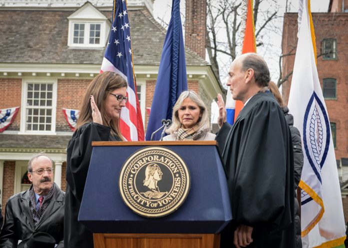 Judge Michael Martinelli is seen in this file photo being sworn in as Yonkers City Court Judge.