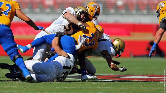 The Army West Point football team scored 52 unanswered points and shut down the San Jose State offense en route to a 52-3 victory at Levi’s Stadium. Photo: Danny Wild-USA TODAY Sports