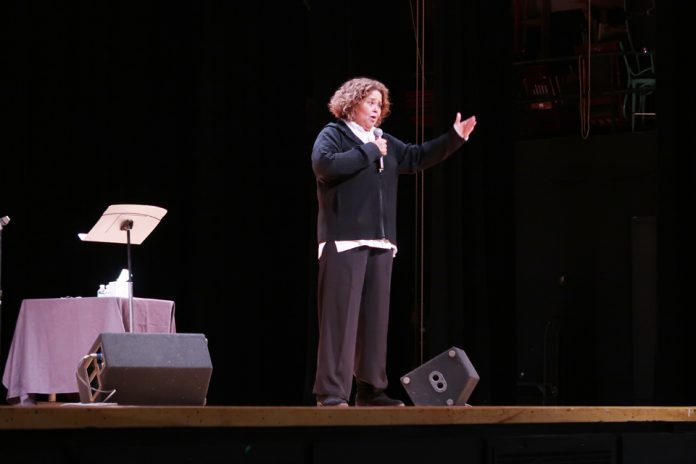 Anna Deavere Smith, actress and playwright, presented Notes from the Field, Reflections on the School to Prison Pipeline at Mount Saint Mary College on Friday, October 12. Photo: Matt Frey