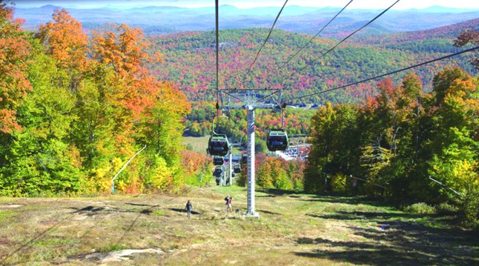 Scenic view of the Adirondack Mountains from the Northwoods Gondola during Harvest Fest 2017.