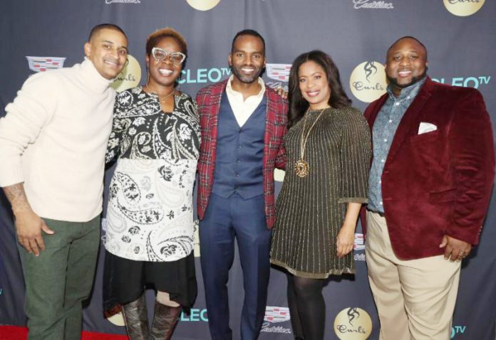 From left to Right: Chef JJ Johnson, TV One’s Vice President of Original Programming and Production Robyn Green Arrington, TV One’s EVP of Ad Sales and Marketing Rahsan-Rahsan Lindsay, TV One’s General Manager Michelle Rice and Chef Jernard Wells at the CLEO TV preview event in New York. Photo: Sharief Azyiat, Courtesy of TV One