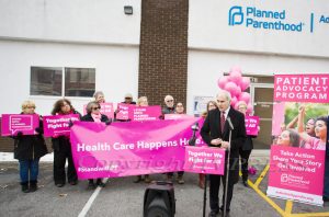Assemblyman Jonathan Jacobson (D-104) discusses enacted legislation at a Planned Parenthood Mid-Hudson Valley press conference on Sunday, January 27, 2019. Hudson Valley Press/CHUCK STEWART, JR.