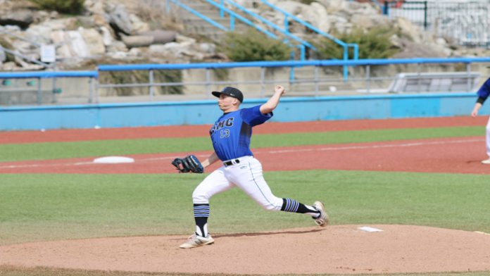 Mount Saint Mary College pitcher Christian Spano earned the win for game one after going 7.0+ innings, allowing eight hits and two runs.