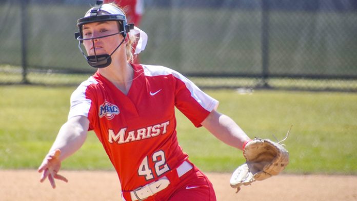 Marist Freshman Calista Phippen held the Jaspers without a hit for the first 4.1 innings. She finished with 13 strikeouts.