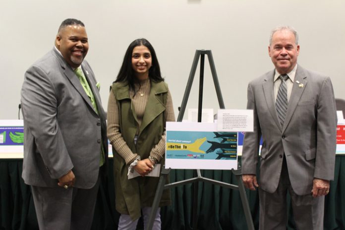 County Executive Ed Day, Commissioner of Mental Health Michael Leitzes and Rockland Community College President Dr. Michael Baston announced the winner of the Suicide Prevention Awareness Poster Contest.