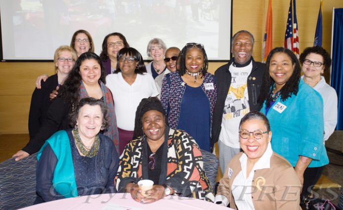 Human Rights advocate Loretta Ross (seated, center) with members of Planned Parenthood Mid-Hudson Valley's Healthy Black and Latinx Coalitions prior to Ross speaking about a variety of subjects including white supremacy and the intersectionality of social justice issues on Saturday, May 4, 2019. Hudson Valley Press/CHUCK STEWART, JR.