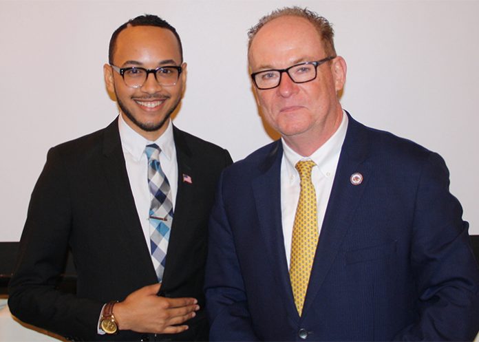Republican Poughkeepsie Mayor Robert Rolison (right) and his Democratic challenger, Joash Ward (left), discussed the issues facing the city with members of the Dutchess County Regional Chamber of Commerce on Wednesday, as they vie for the top job in the general election.