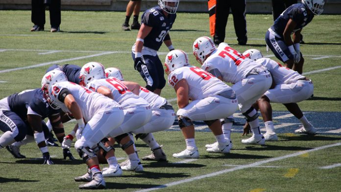 The Marist football team was defeated at Georgetown by a score of 43-3 in its season opener on Saturday afternoon at Cooper Field.
