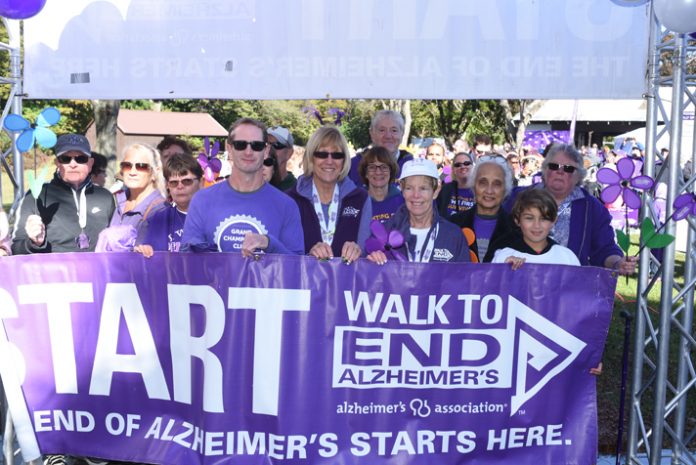 More than 450 people turned out for the Orange/Sullivan Walk to End Alzheimer’s at Thomas Bull Memorial Park in Montgomery on Saturday, Oct. 5.