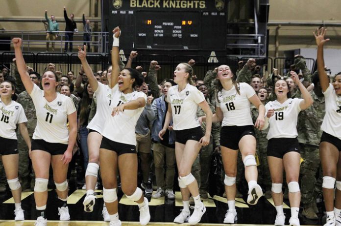In a dramatic five-setter, it was the Army West Point volleyball team taking down service-academy rival Navy, 3-2, to secure the star in the annual Star Series presented by USAA on Friday night at Gillis Field House.