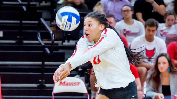 The Marist volleyball team bounced back with an impressive sweep over the 5-1 Niagara Purple Eagles.