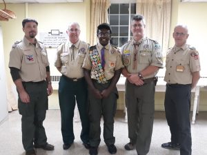 On Thursday, November 8, 2019, Cody Amahn Gibbs (center), a 15 years old, sophomore at Arlington High School earned his Eagle Scout rank, the highest rank in Boy Scouts.