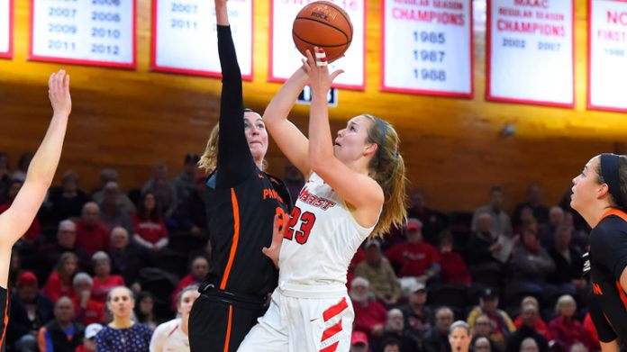 Senior captain Rebekah Hand dropped 18 points, and redshirt senior captain Alana Gilmer added a double-double, but Princeton pulled away in the fourth quarter for a 62-50 decision over Marist on Saturday evening at McCann Arena.