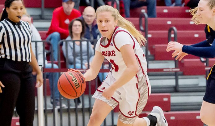 Powered by points from across the lineup, the Vassar College women’s basketball team rebounded for a 75-38 win over Castleton University at the Naples Shootout on Monday afternoon. The victory moves the Brewers to 6-4 on the season, while the Spartans are now 6-5 overall. Photo: C. Stockton