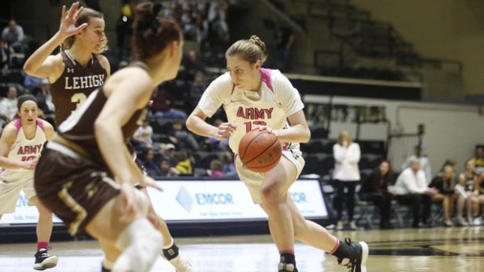 Lindsey Scamman led the way for Army with a double-double, as she scored 13 points and grabbed 11 boards.