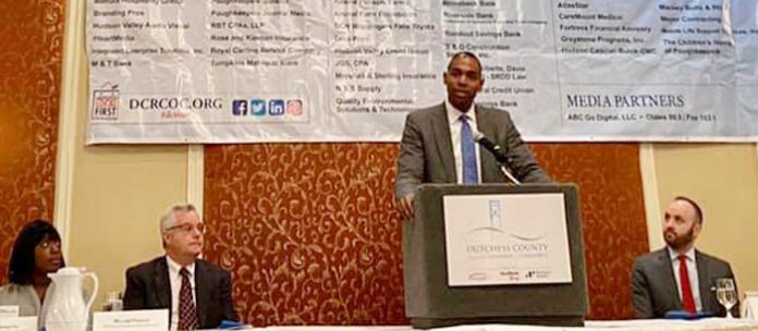 “Small businesses like the ones my family and I interact with daily across Dutchess County fuel our upstate economy,” Congressman Antonio Delgado (D, NY-19) told members of the Dutchess County Regional Chamber of Commerce on Wednesday.