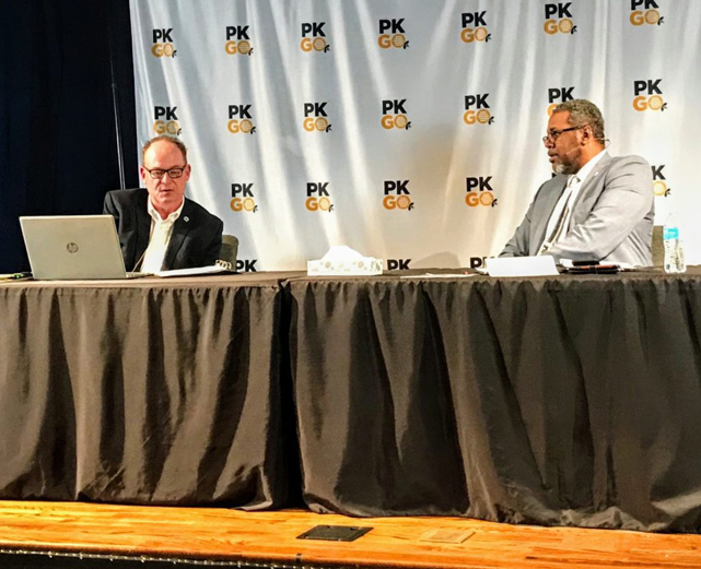 Poughkeepsie City School District Superintendent Dr. Eric Rosser, right, joined Mayor Rob Rolison last Thursday evening to provide the community with updates on the city and the school district.