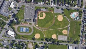 Aerial view of Delano-Hitch Recreation Park.