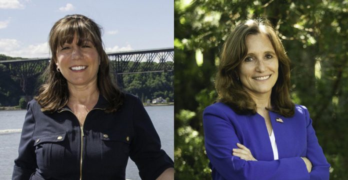 Pictured above Democratic State Senate Candidate Karen Smythe (right) and Senator Sue Serino (left).