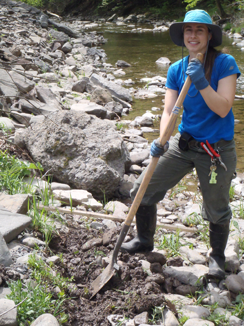 Beth Roessler is theStream Buffer Coordinator of the Hudson River Estuary Program. She knows the science behind her work, and she puts that into action in her field and stream work.
