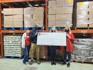 Junior League of Orange County NY presents $300 check to the Food Bank of the Hudson Valley. Pictured left to right Trish Chelsen, JLOC President-Elect, Jhaquil Johnson, Volunteer Coordinator Food Bank of the Hudson Valley, Jessica Guglielmo, JLOC Project Chairwoman, and Rachel Losee, JLOC President.