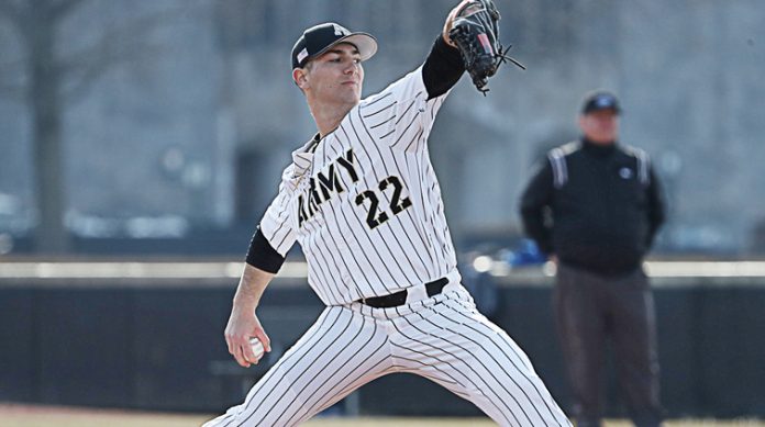 The reigning Patriot League Pitcher of the Week, Ray Bartoli, locked in his first save of the year.