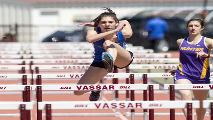 Samantha Papadopoulos recorded wins for the Knights in both the 100 and 400-meter hurdles and added a second place finish in the Long Jump.