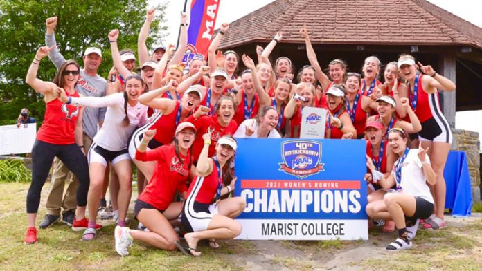 Marist Women’s Rowing successfully defended its title and won the 2021 Metro Atlantic Athletic Conference (MAAC) Championship on Sunday afternoon on the Cooper River.