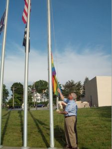 The Pride Flag is officially raised for the second year at Beacon’s City Hall Monday night. The short program, which included the official proclamation of June as Pride Month by City of Beacon Mayor, Lee Kyriocou, had a good turnout and included several speakers, offering remarks on the special nature of the day and month.