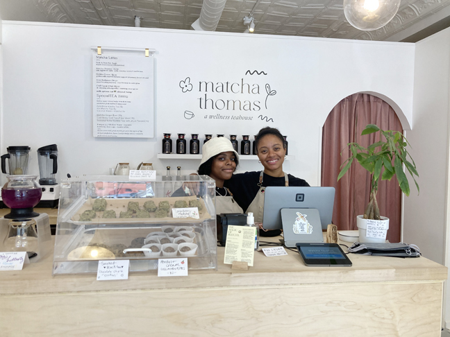 From left are Nia Thomas, age 16, and her sister, Haile Thomas, age 20. The two are part of the four member family, including mother Charmaine and father Hugh, who own the almost three month old business, Matcha Thomas, located at 259 Main Street in the City of Beacon. The “wellness teahouse features a wide assortment of healthy and delicious Matcha and Bova tea options, along with a unique, relaxing and peaceful aura.