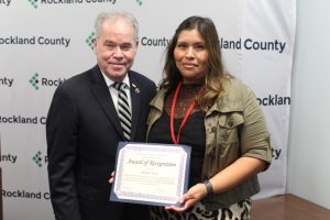 County Executive Ed Day and Deputy County Executive Guillermo Rosa marked Hispanic Heritage Month by honoring local Latino leaders who have made outstanding contributions to Rockland. Pictured above Dr Richard Miriam Avila (right) and Ed Day (left).