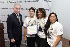 County Executive Ed Day and Deputy County Executive Guillermo Rosa marked Hispanic Heritage Month by honoring local Latino leaders who have made outstanding contributions to Rockland. Pictured above Ed Day (left) and Proyecto Faro (right).