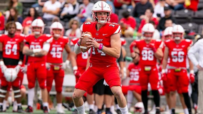 The Marist football team was defeated by Morehead State, 27-24, in a Pioneer Football League game at Tenney Stadium on Saturday. Pictured above Marist Red Foxes Austin Day.