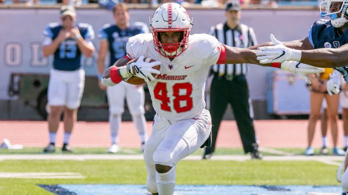 Mekhai Johnson scored two touchdowns and had 183 all-purpose yards for the Red Foxes.