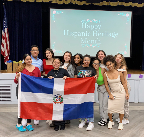 Mount Saint Mary College’s Latino Student Union pose for a photo.