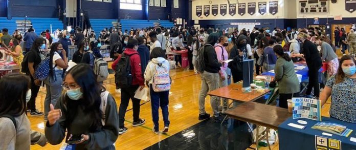 Poughkeepsie High School students spent part of Tuesday gathering information about colleges they may want to attend during the 26th annual Multicultural College Fair held in the gym.