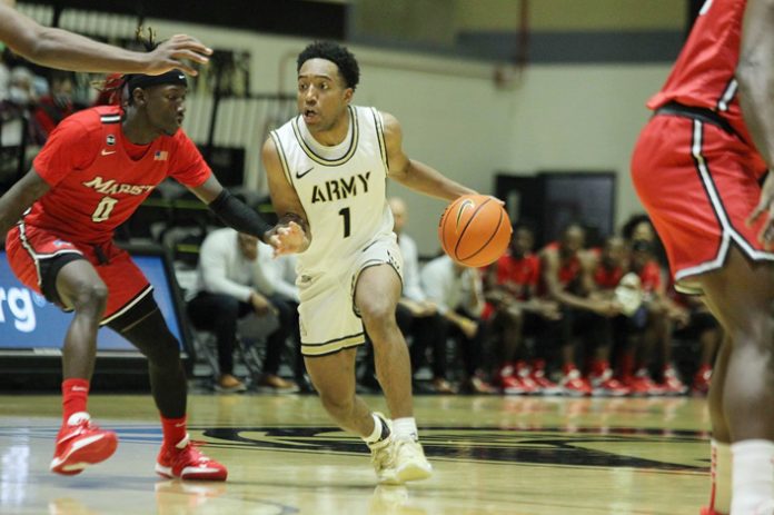 Jalen Rucker had a game-high 24 points as the Army Black Knights topped Hudson Valley rival Marist, 65-61, on Saturday afternoon.