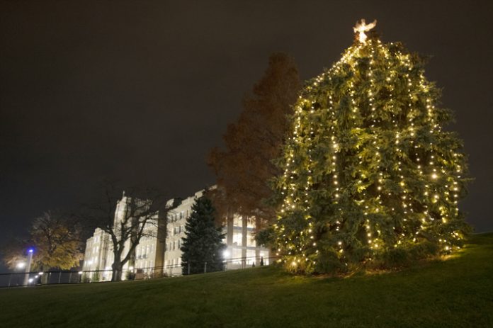 Mount Saint Mary College students, staff, and faculty got into the holiday spirit at the annual Christmas Tree Lighting on Tuesday, November 30. Photo: Lee Ferris