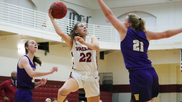 Vassar’s Tova Gelb had 13 points with an assist and two steals as the Brewers fell to New York University 84-64.