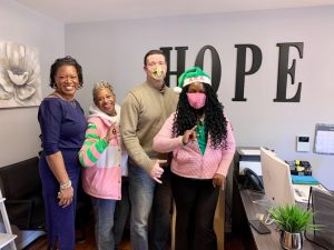This past holiday season, Alpha Kappa Alpha Sorority, Inc.; Iota Alpha Omega Chapter collaborated with the Kappa Upsilon Lambda Chapter Of Alpha Phi Alpha Fraternity, donated and delivered many items to the House of Hope in Fishkill, NY.