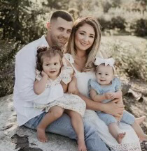 DJ, his wife Kaitlyn, and his daughters Adrianna and Alina. Photo: Kaitlyn Romano
