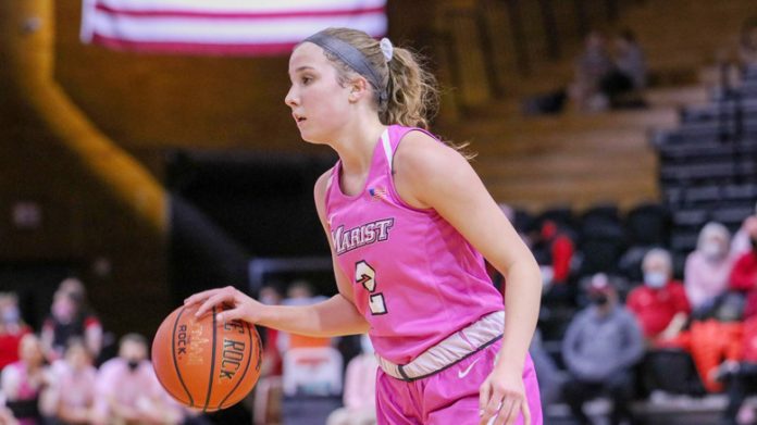 Marist Freshman Guard Anabel Ellison scored seven points ast he Marist women’s basketball team fell short against Rider on Saturday night in McCann Arena by a final score of 60-50.