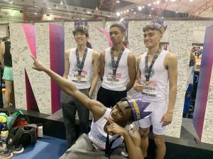 Jiles Addison, along with teammates; Christian Sterling, Marcsean Montero and Charles Cypress, combined for a personal best 1:28.96 in the 4 x 200 Meter Relay at this past weekend’s (March 11-13, 2022) New Balance Indoor Nationals at the Fort Washington Armory in New York City. The blazing split earned then an All-American third place finish.