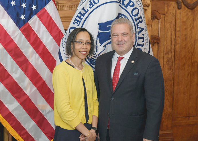 Yonkers Mayor Mike Spano announced the appointment of Lynette Thomas-Braggs as the City of Yonkers first-ever female City Assessor. Photo: Maurice Mercado