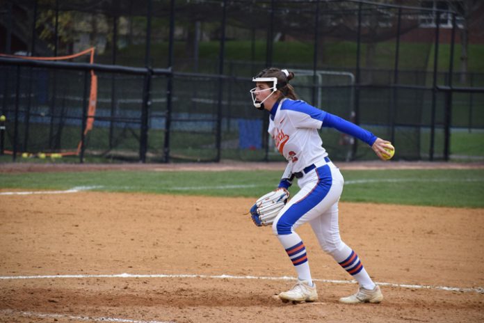 Playing in Clermont, FL over spring break for the PFX Spring Games, the State University of New York at New Paltz softball team went 1-1 on day one, defeating Alfred University 5-4 before losing to Misericordia University by a score of 5-1. Photo: Natasia Plunkett